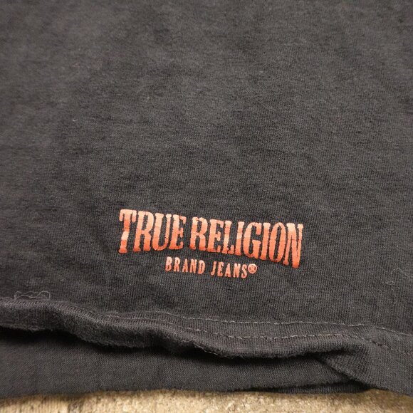 True Religion t-shirt short sleeve women's medium black classic logo - Picture 2 of 7